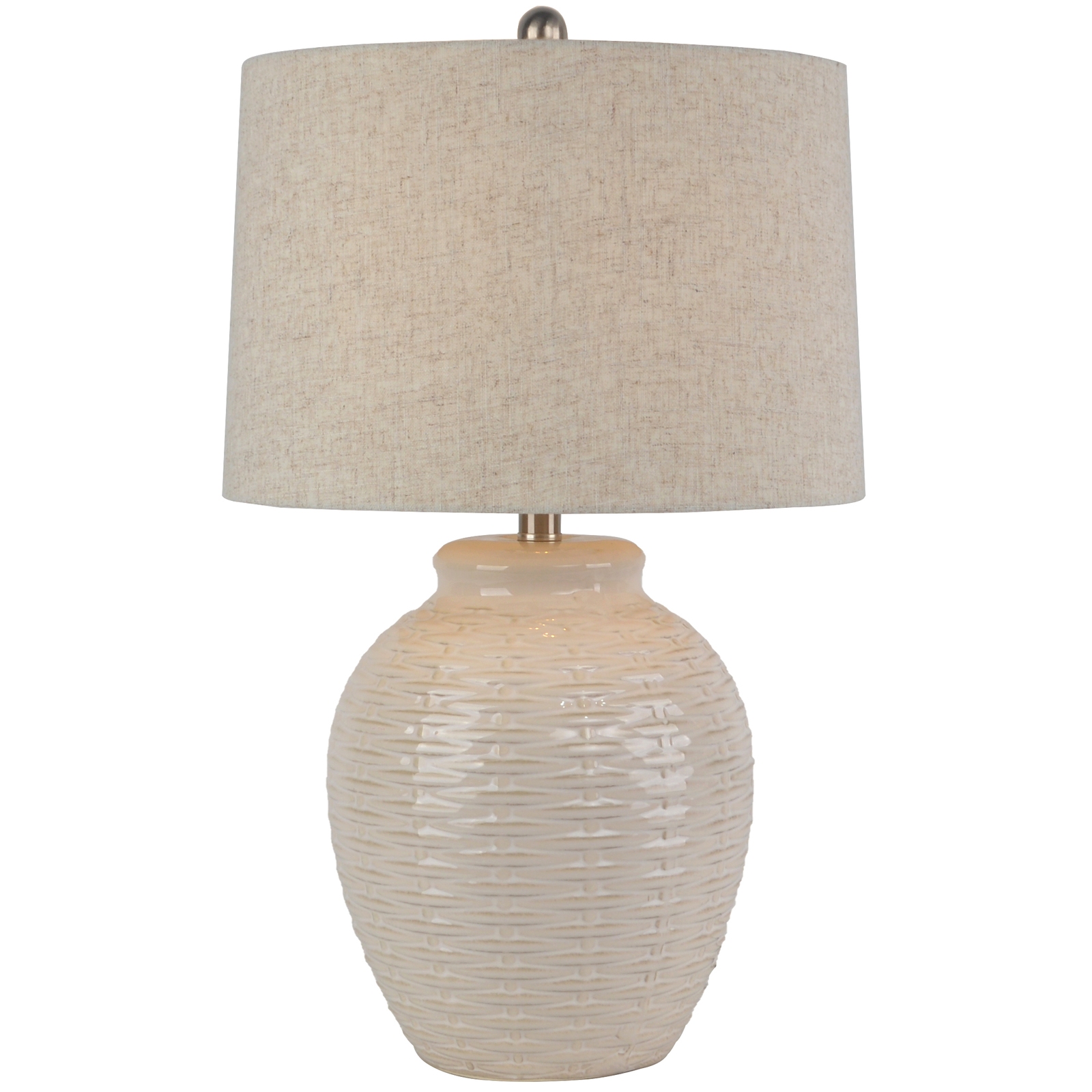 Bask Ceramic Table Lamp With Linen Shade - Corinthia Corner