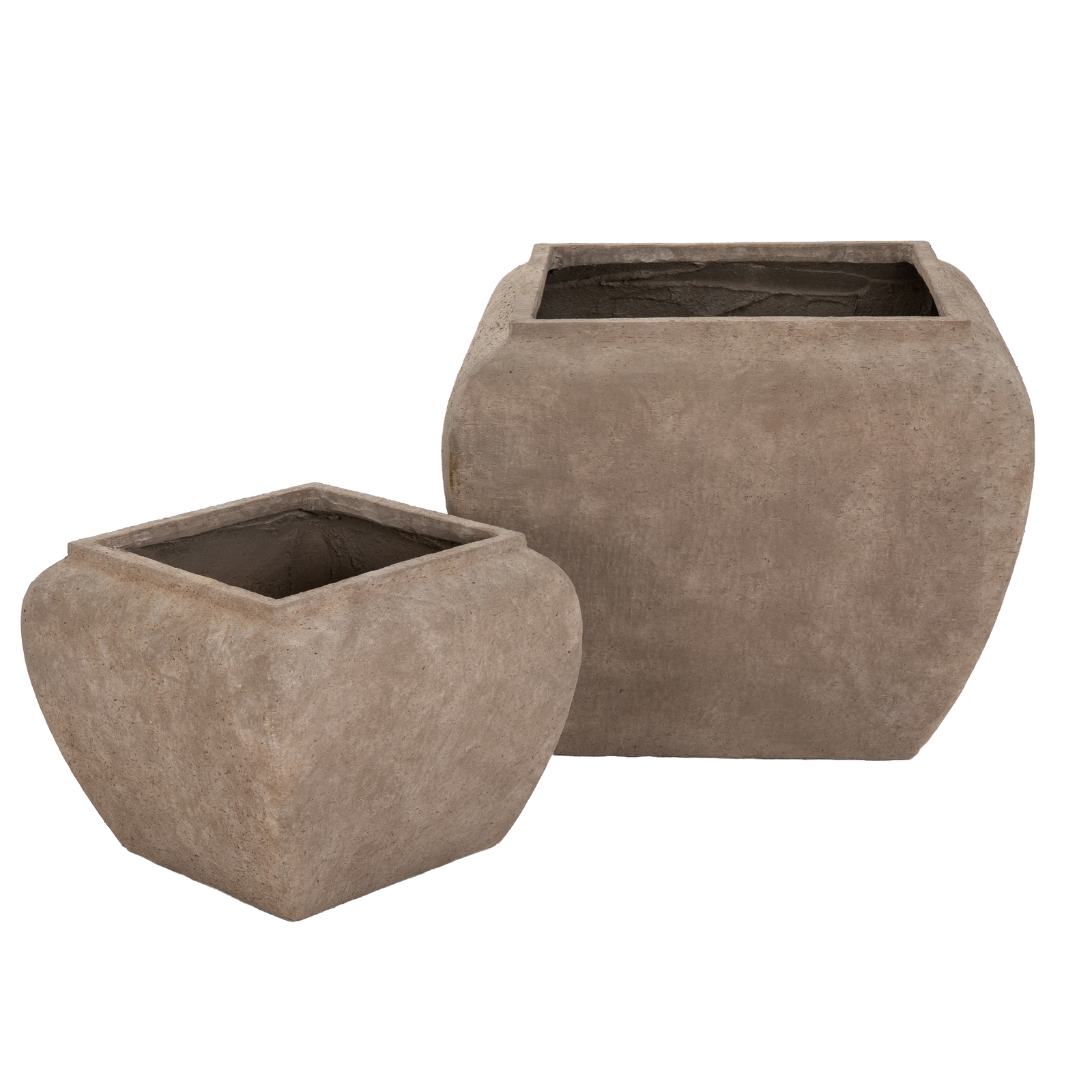 Umber Square Drum Planters - Set of 2 - Corinthia Corner