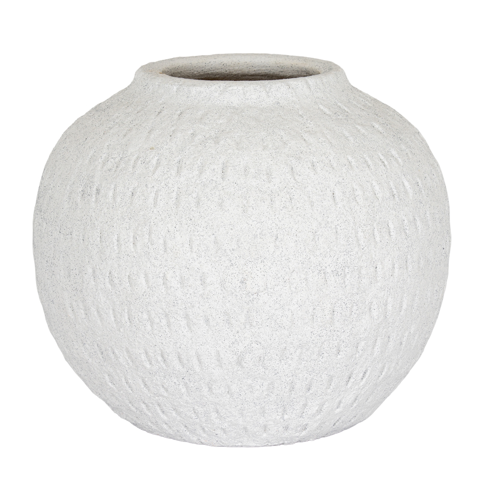 OBSIDIAN Large Round Vase - White