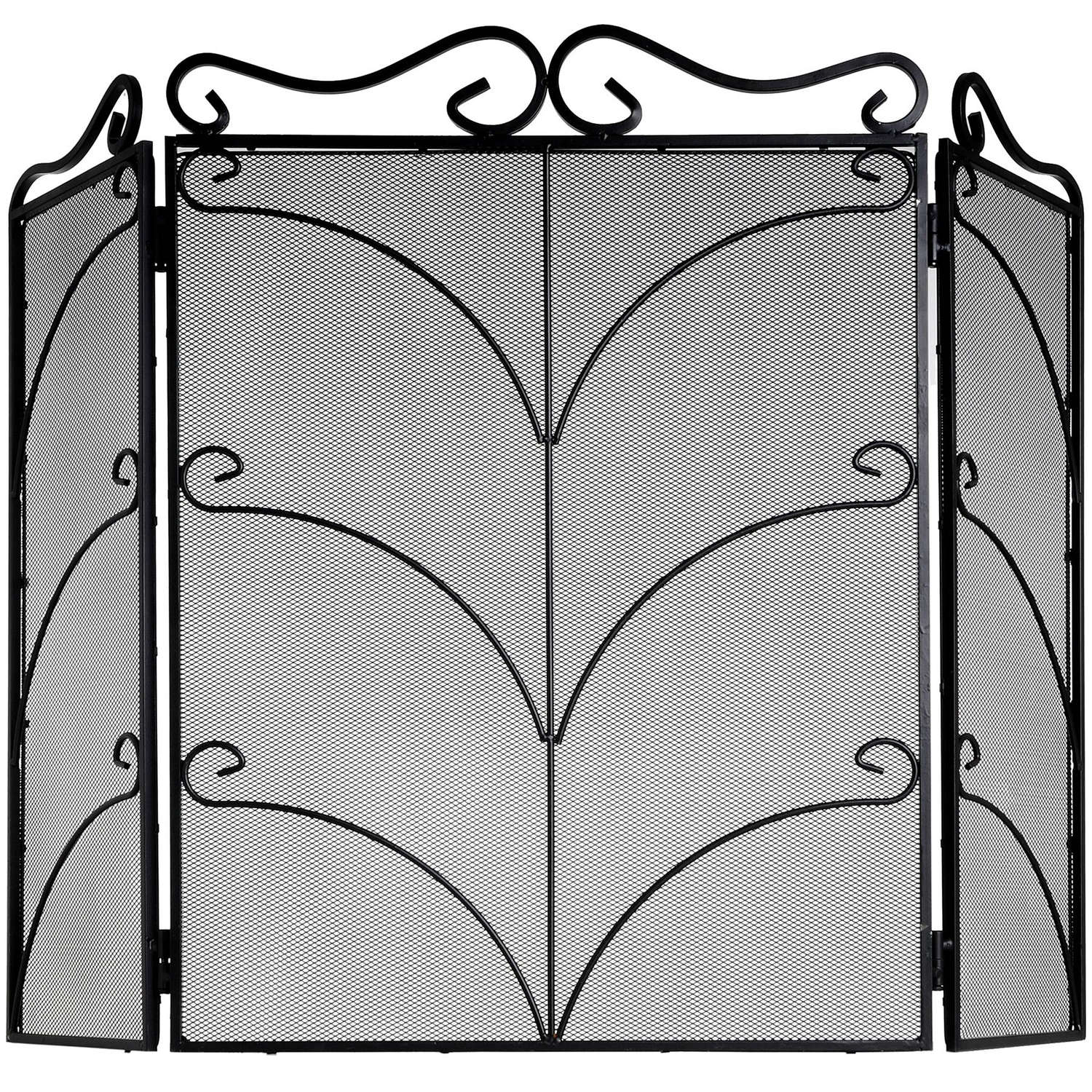 Heavy Large Ornate Fire Screen - Black - Corinthia Corner