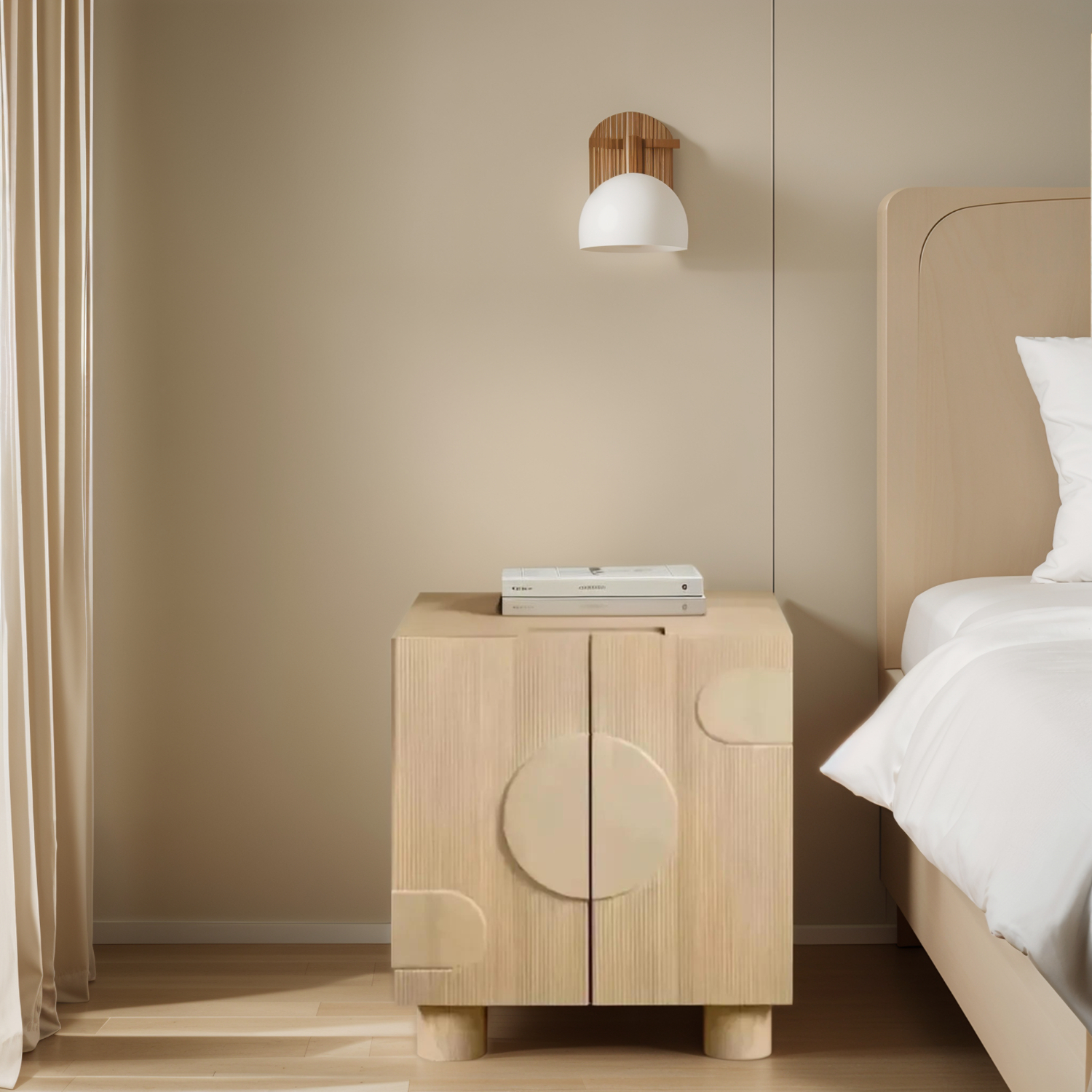 ASHTON Solid Wooden Small Sideboard - Oak Finish - Elfrida Interiors