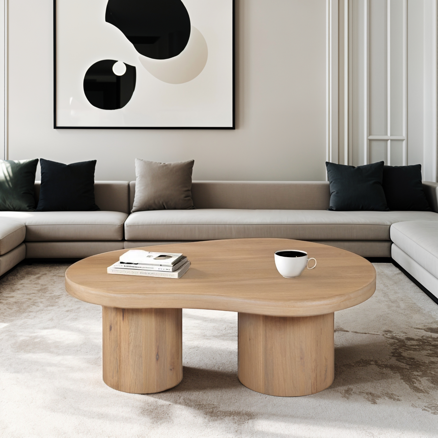 ASHTON Solid Wood Coffee Table - Oak Finish - Elfrida Interiors