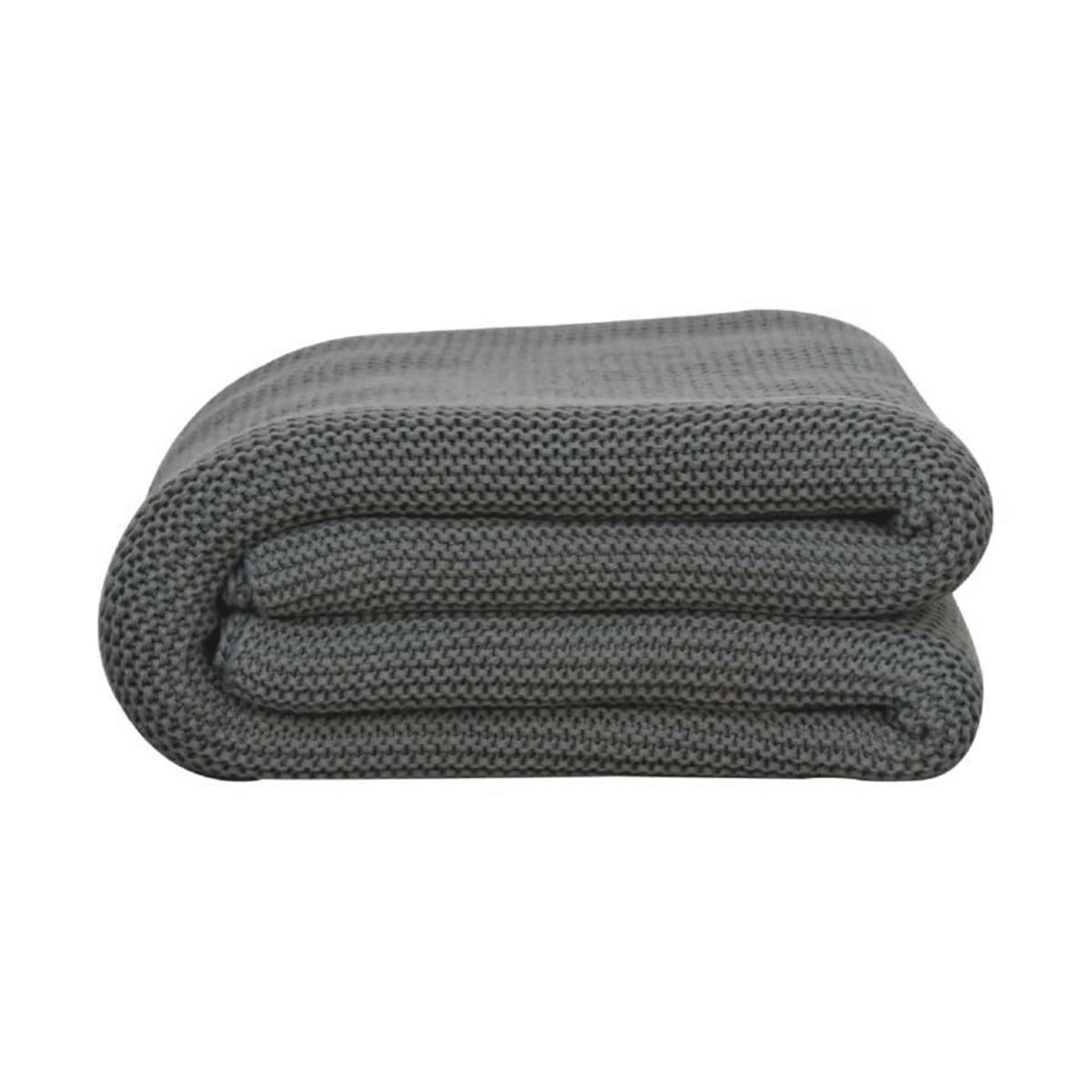 Hand Knitted Bliss Double Bed Size Throw - Olive Green