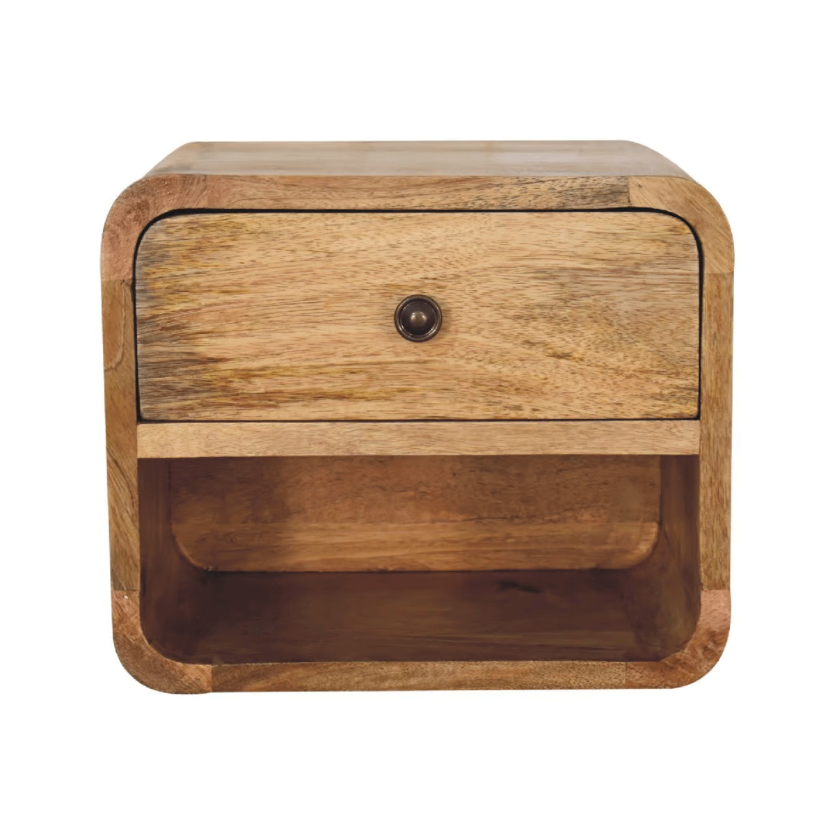 Bedside Table - TINY Nightstand with Open Slot Oak 30cm - Beasley & Sons