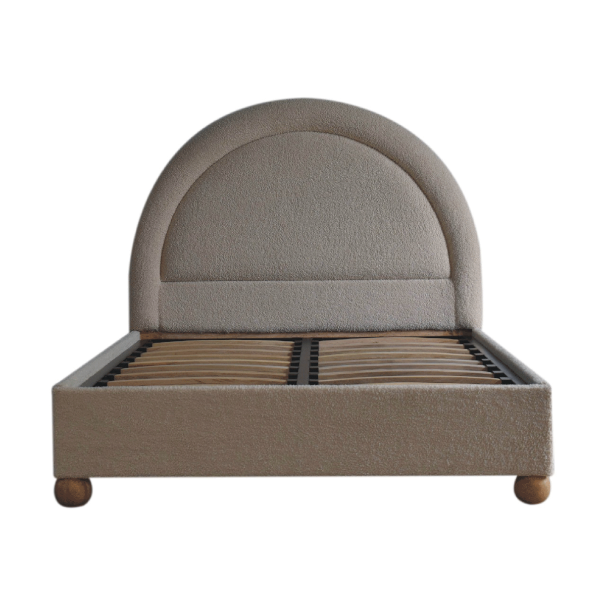 Isabeau Boucle Serpentine Double Bed - Cream - Beasley & Sons