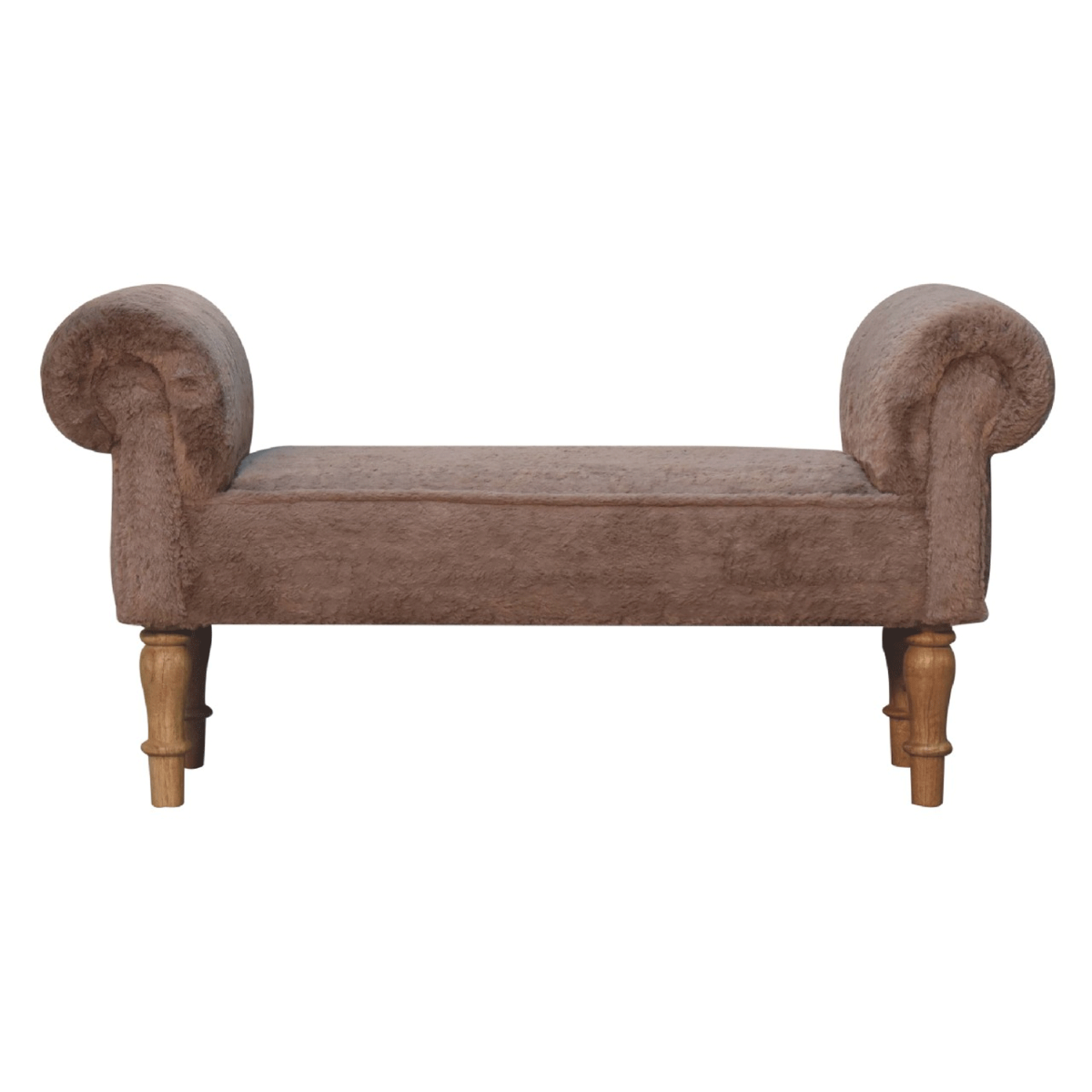 Isabeau Mocha Faux Fur Bench - Beasley & Sons
