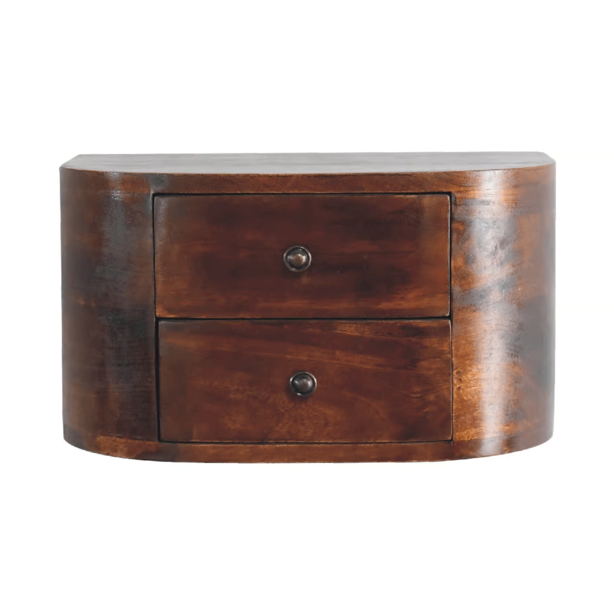 Bedside Table - BOHEMIAN 2 Drawer Nightstand Chestnut 45cm - Beasley & Sons
