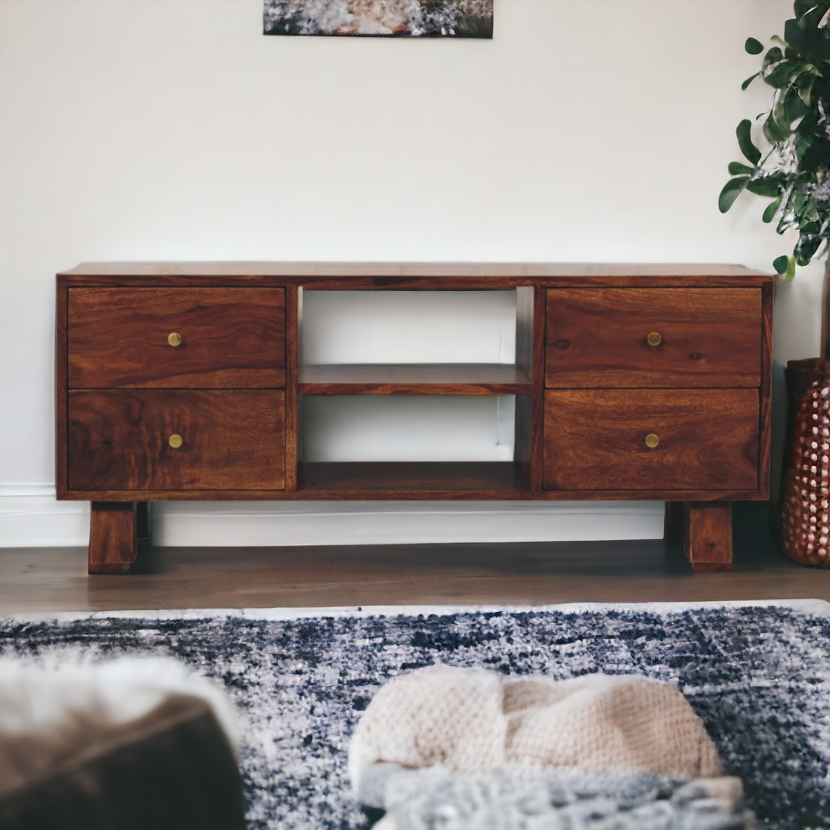 Dalton Media Unit in Sheesham Wood - Beasley & Sons