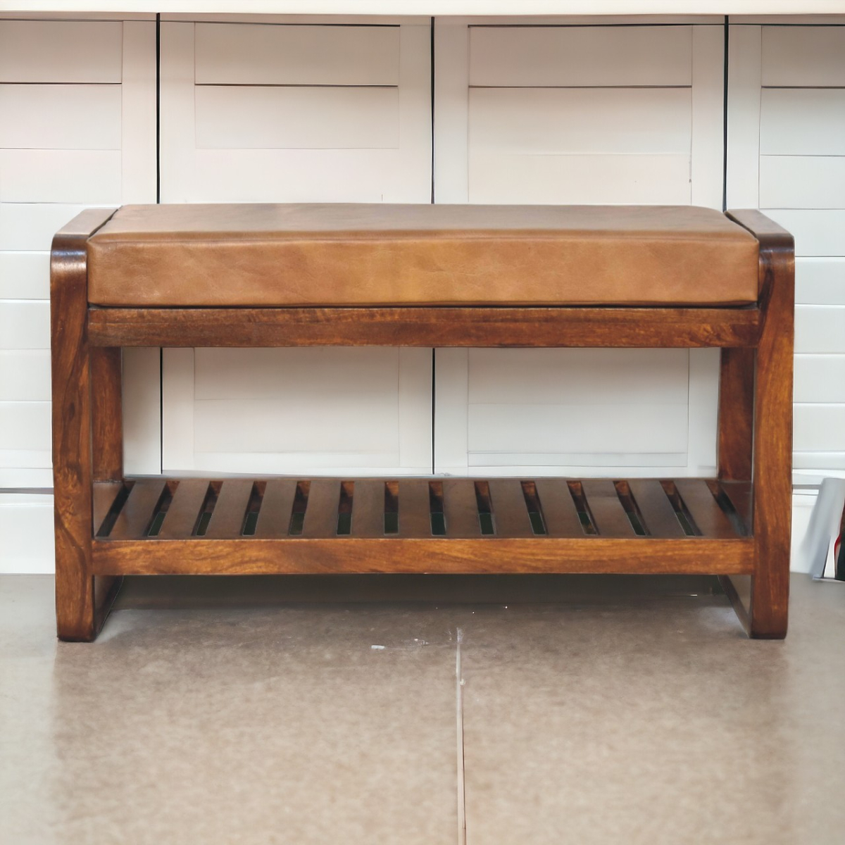 Dalton Slatted Hallway Bench - Large - Beasley & Sons
