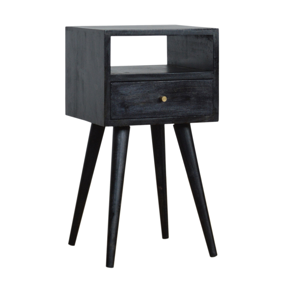 Bedside Table - PETITE Nightstand Ash Black 30cm - Beasley & Sons