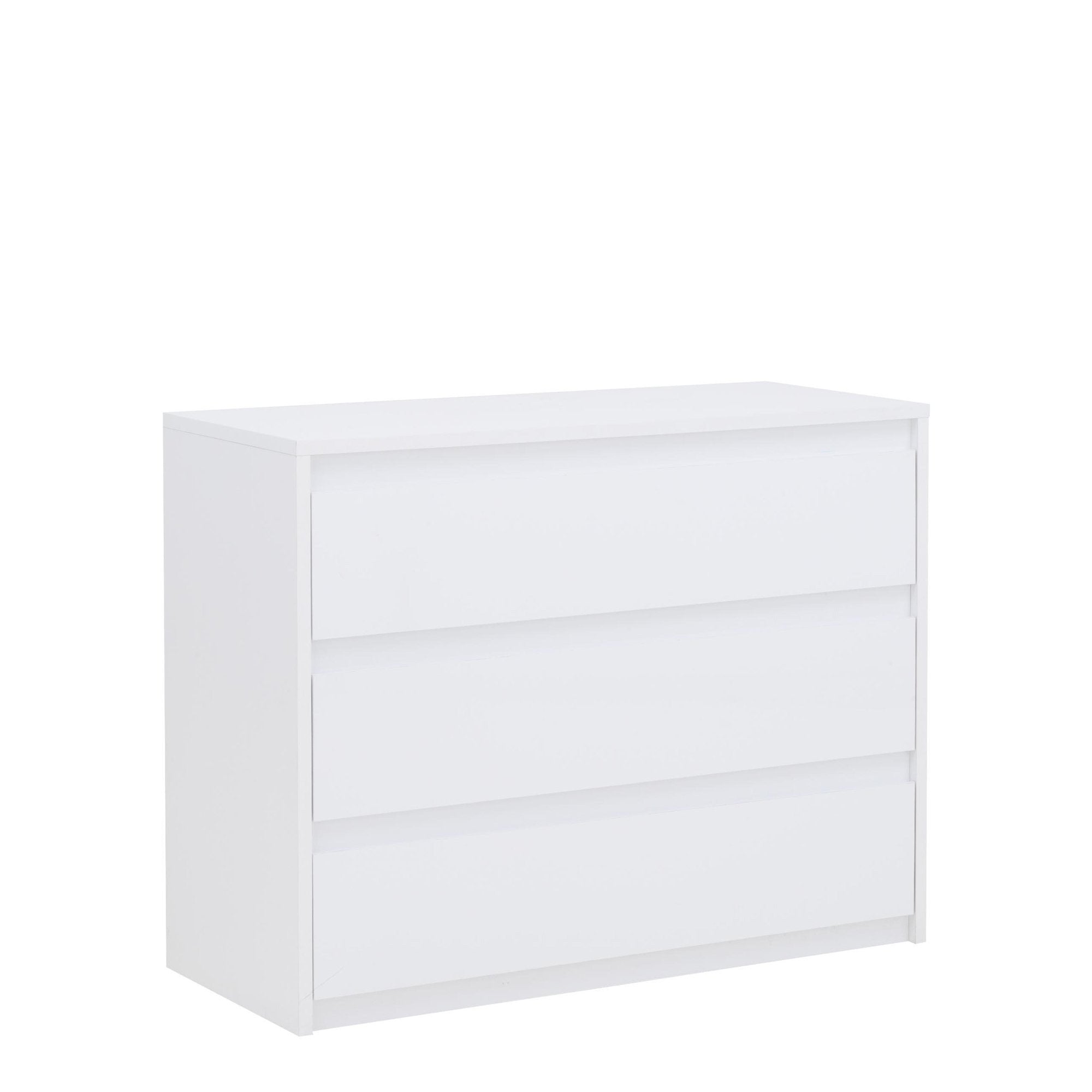 ILKLEY White Chest of Drawers - Large-sized, 3 Drawers - Art Nest