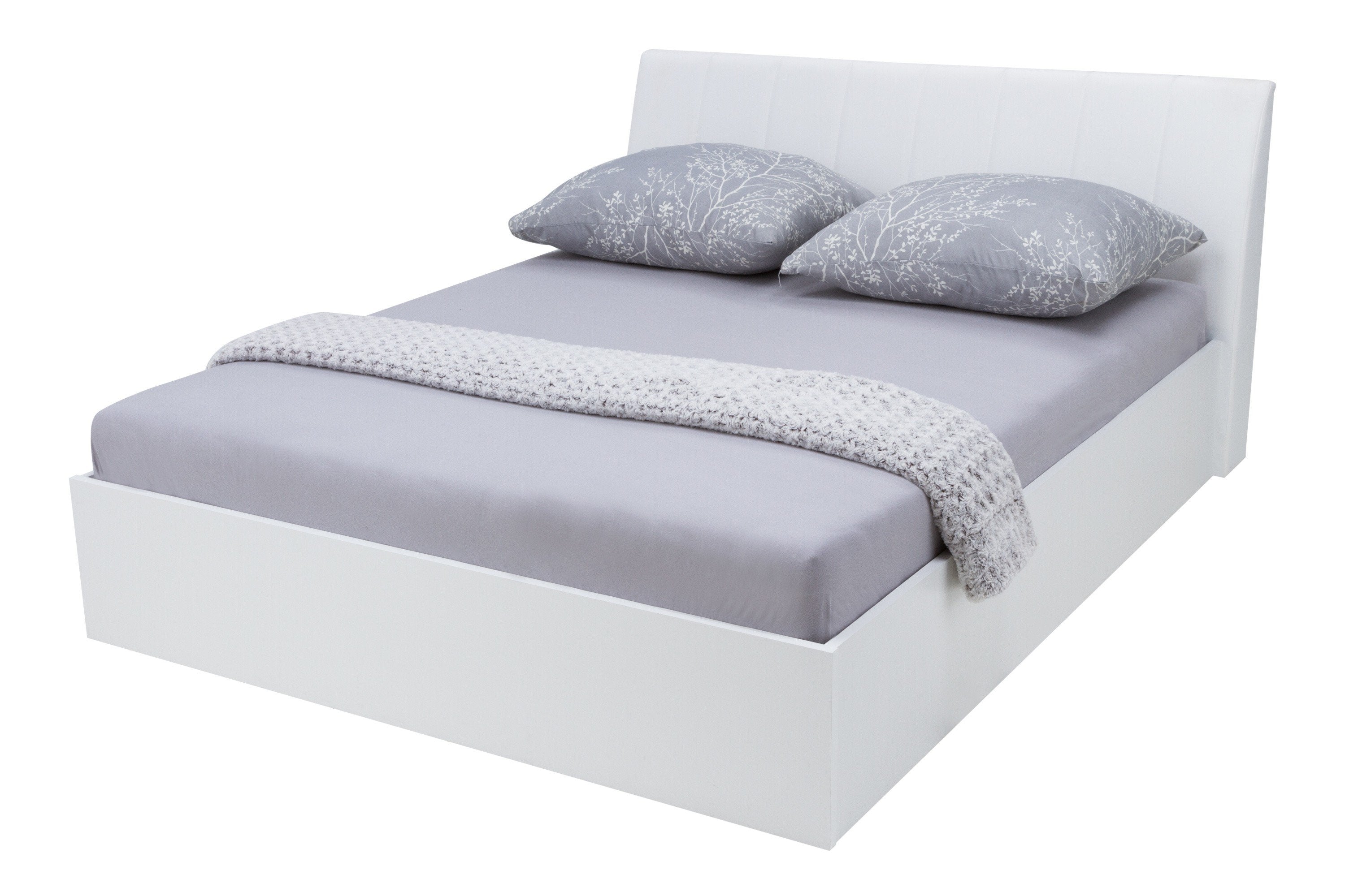 Rome White Stylish Headboard Ottoman Bed - EU Kingsize - Art Nest