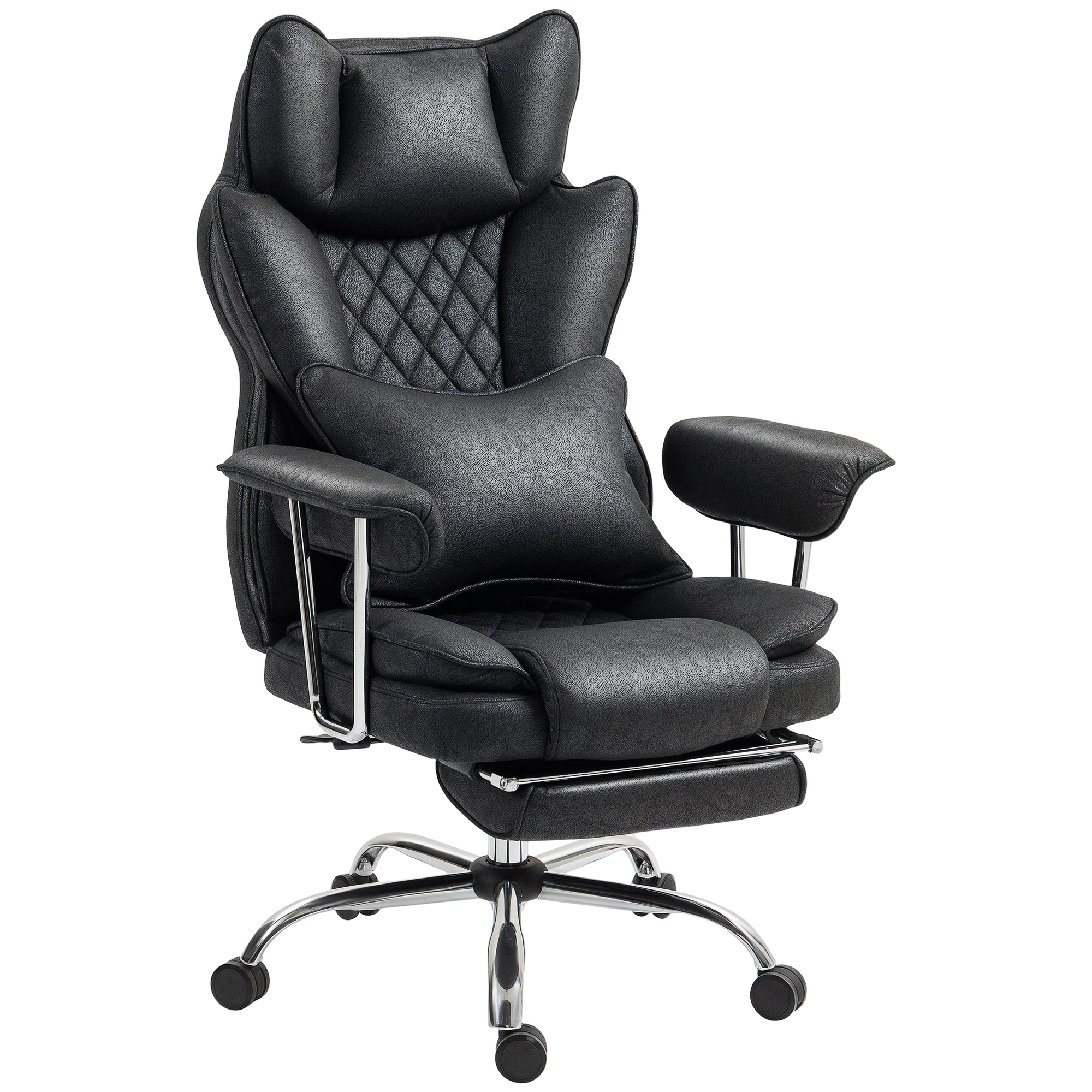 HERON Leathaire Reclining Office Chair Black - Life Essentials
