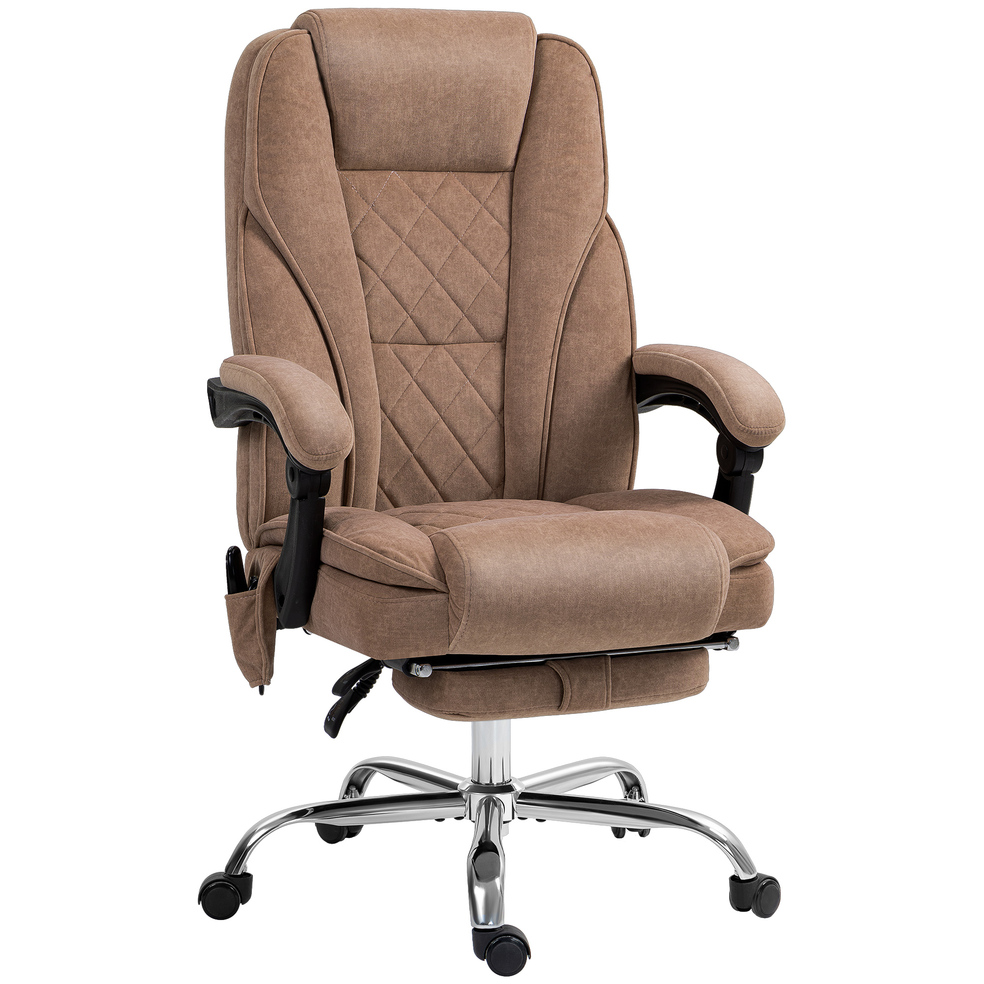 VONSETTA Massage Office Chair Heated Reclining Computer Chair Brown - Life Essentials