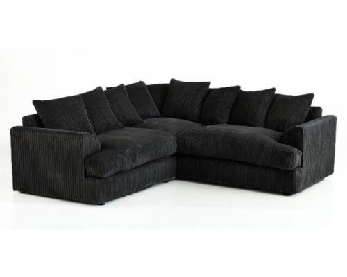 Jamba Double Padded Fabric Black Corner Sofa - 6 Colours Available - Home Done