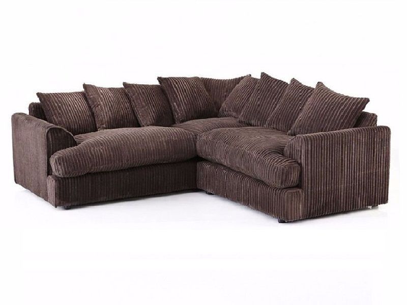 Jamba Double Padded Fabric Brown Corner Sofa - 6 Colours Available - Home Done