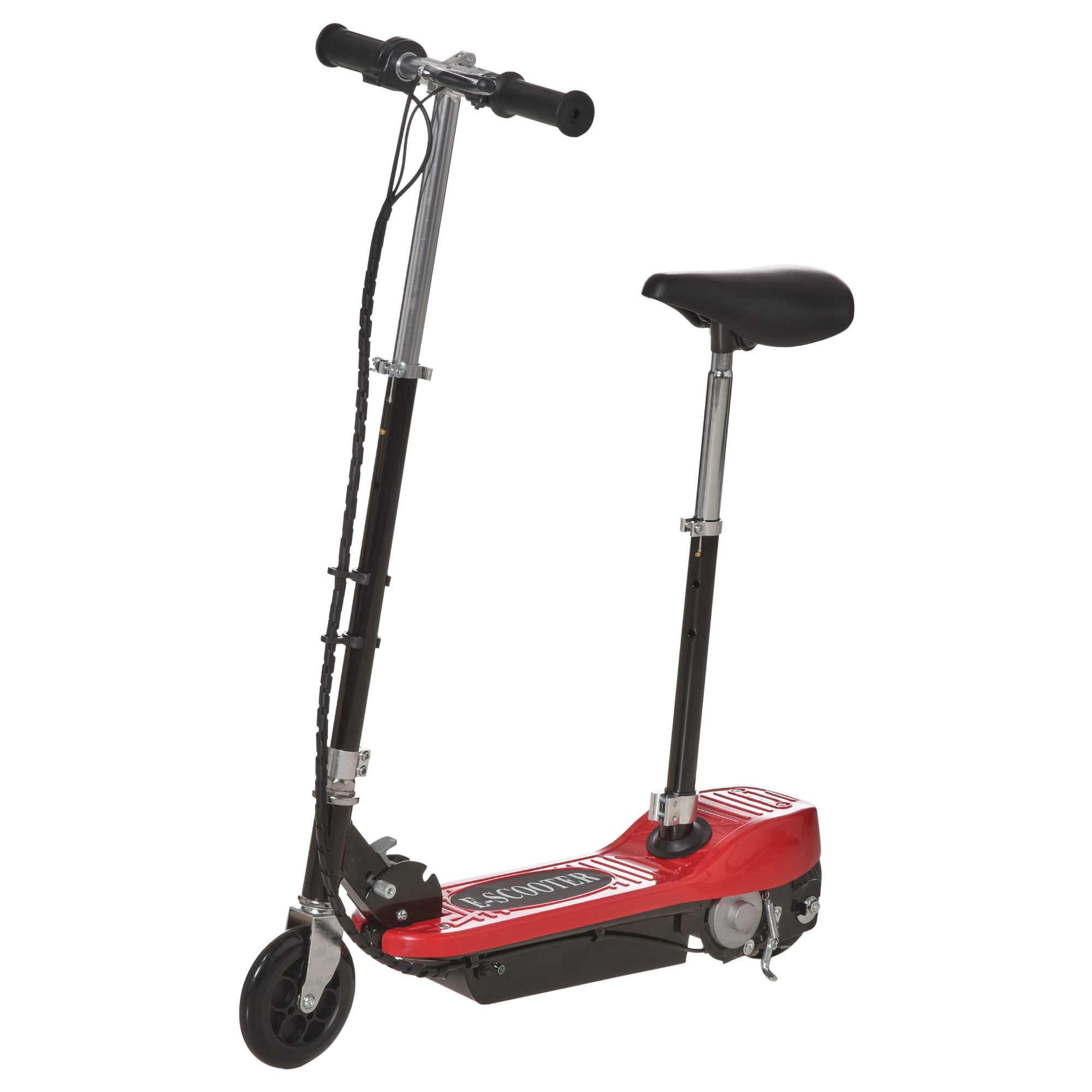 Outdoor Ride On Powered Scooter for kids Sporting Toy 120W Motor Bike 2 x 12V Battery - Red - Life Essentials