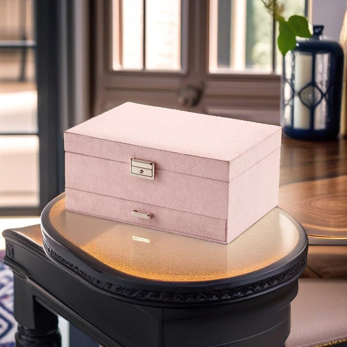 PALLORIN Jewellery Box 3-Layer Organiser Storage Case - Pink - The Urban Forge