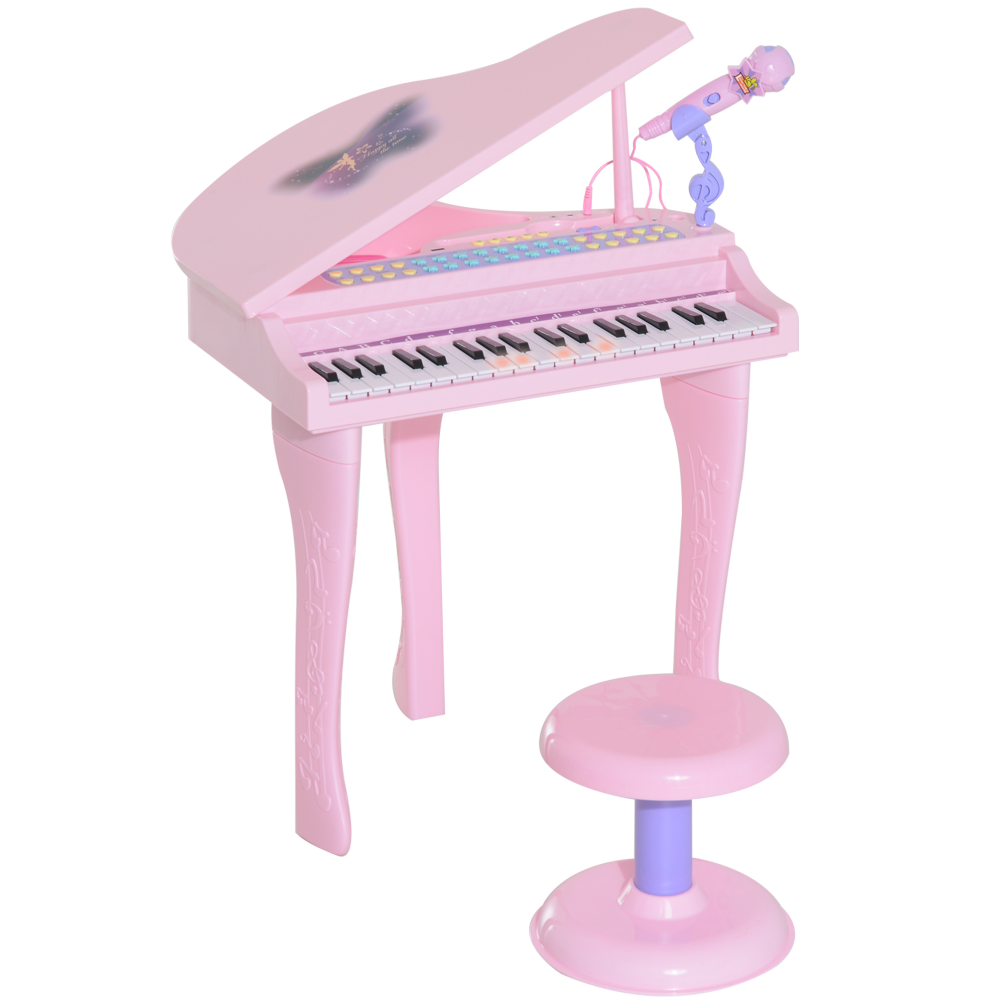 Mini Electronic Piano W/Stool-Pink - Life Essentials