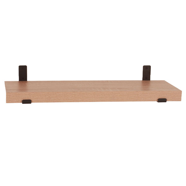 Livia 80cm Chunky Wall Shelf with Brackets - Oak Effect - Colton & Sawyer