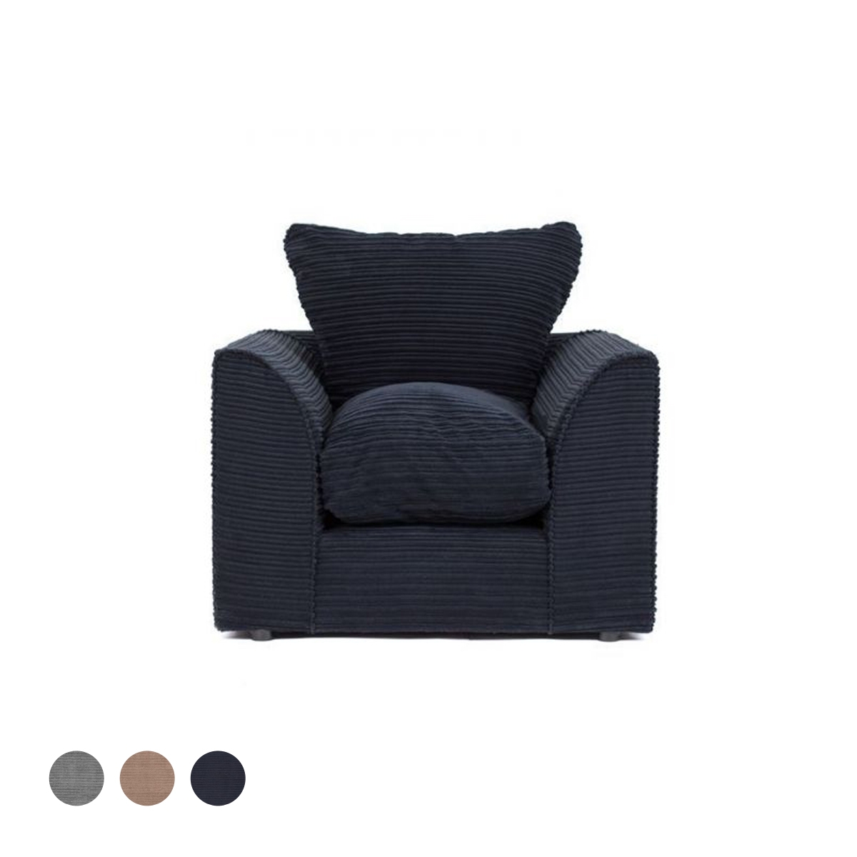 Porto Jumbo Cord Armchair - Black - Interior Masters