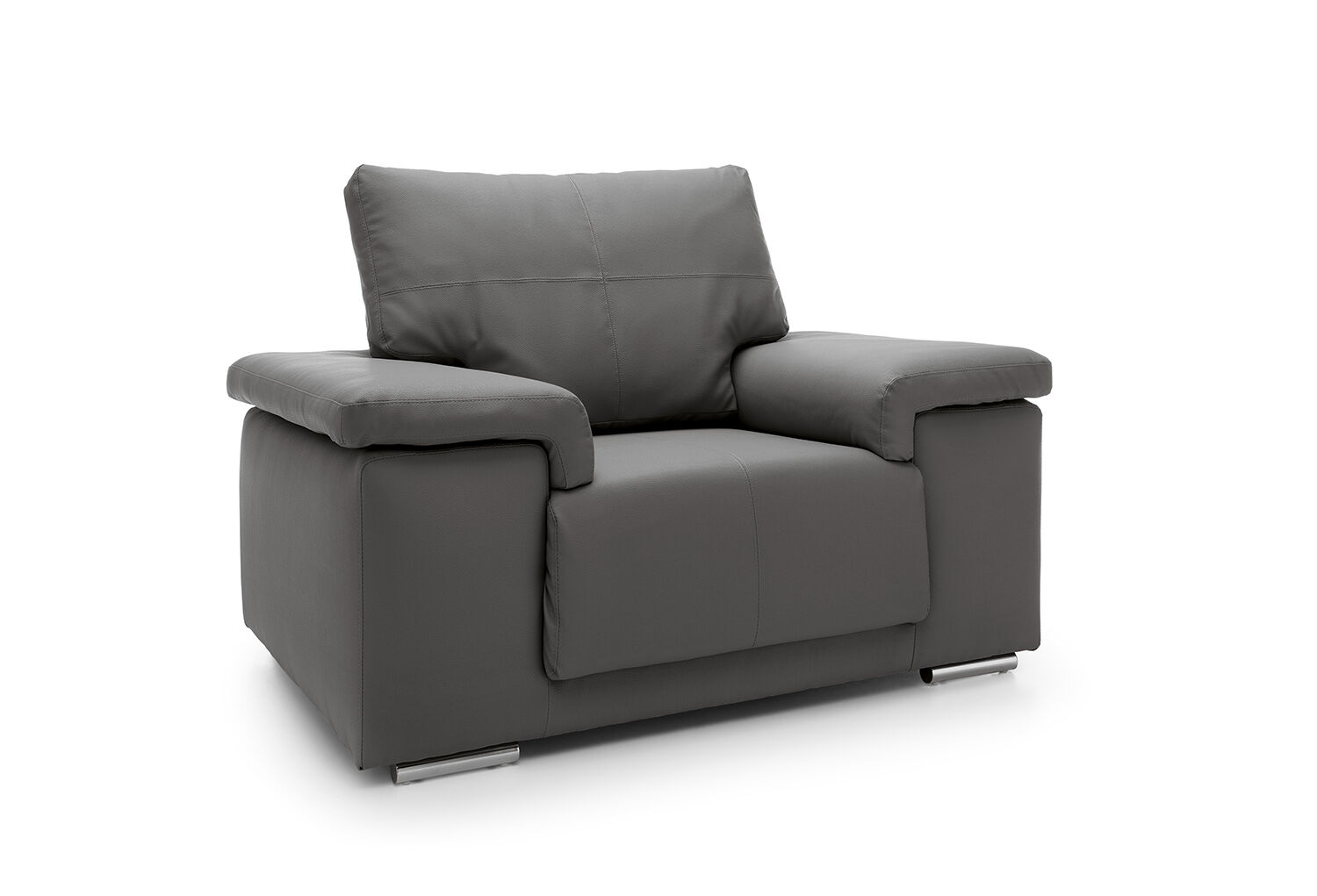 Chelmsford Leather Armchair - Dark Grey - Moonlight Interiors