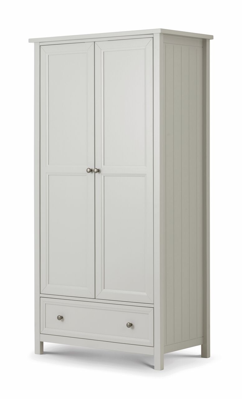 Wardrobe - MALTON 2 Door Wardrobe Grey 92cm - JB Collections