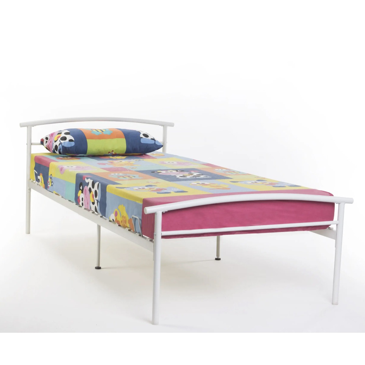Kieran Slatted Metal Bed Frame White - Single 3ft - Beds-To-Go