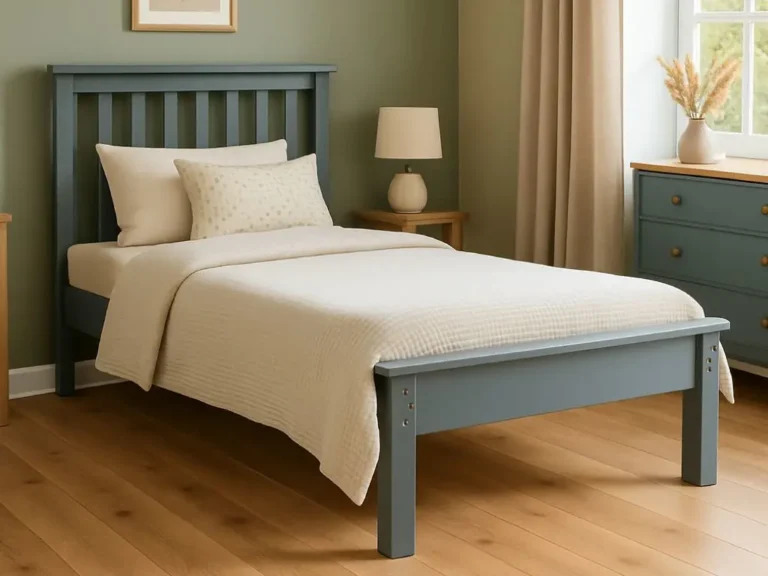 Single Bed - KIVRA 3ft Wooden Bedframe - Grey - Beds-To-Go