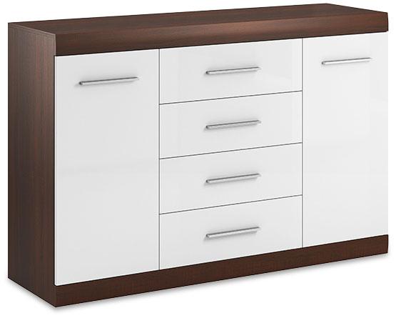Bourdon SideBourdon Cabinet 07 in Oak Chocolate and White Gloss - Art Nest