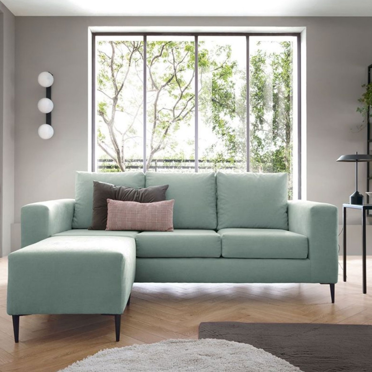 Rocky Reversible Corner Sofa - Pistachio Green - Moonlight Interiors