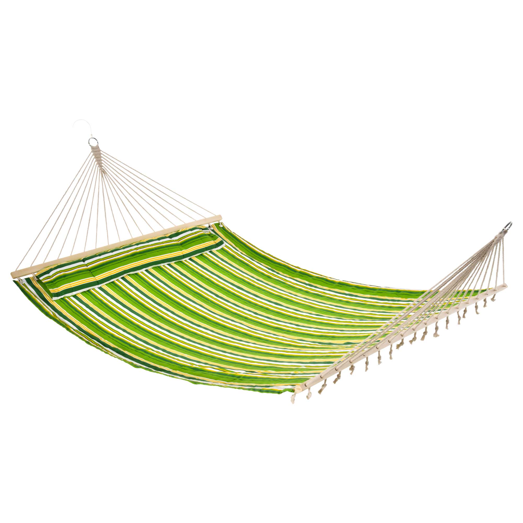 Hammock Camping Swing Outdoor Garden Beach Stripe Hanging Bed with Pillow 188L x 140W (cm) - Life Essentials