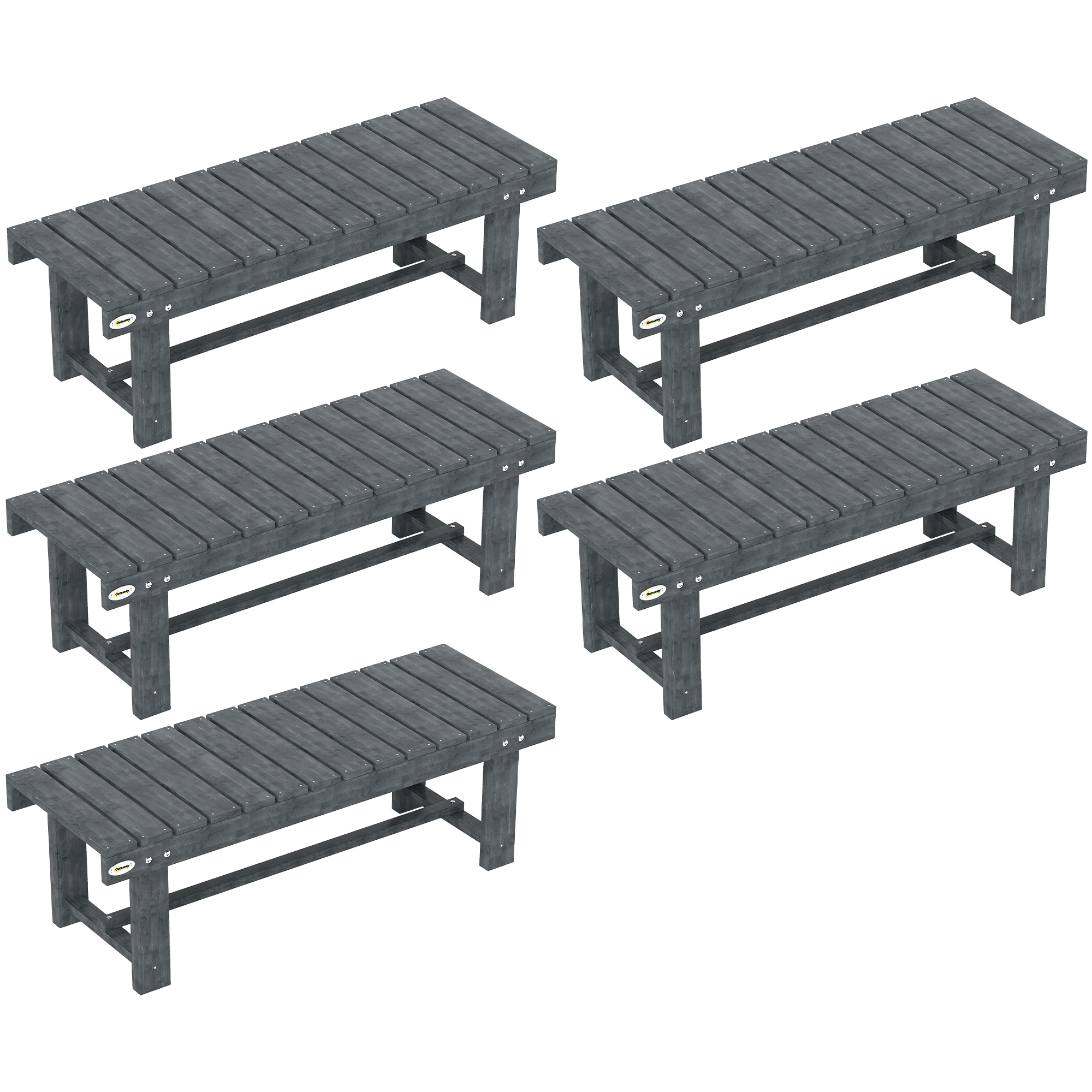 SUNVISTA 2 Seater Premium Garden Wooden Bench Grey - Life Essentials