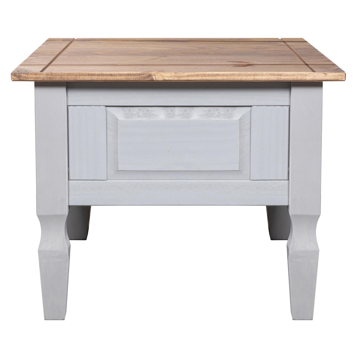 Waltham Set of 2 Lamp Tables with Light Pine Top - Grey Finish - Sigrid Mills
