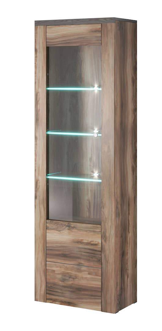 Rainbow 05 Tall Display Cabinet - Oak Satin - Art Nest