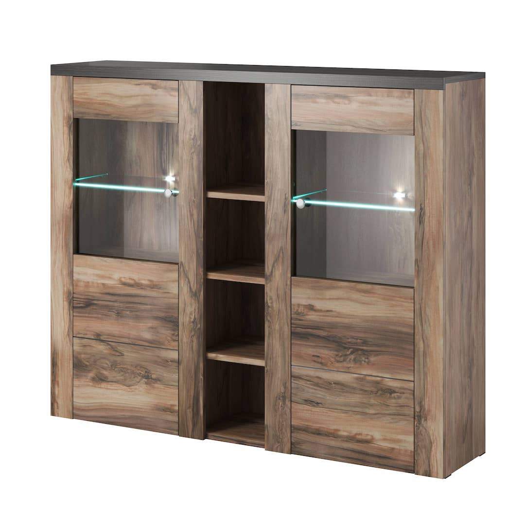 Rainbow 46 Sideboard Display Cabinet - Oak Satin - Art Nest