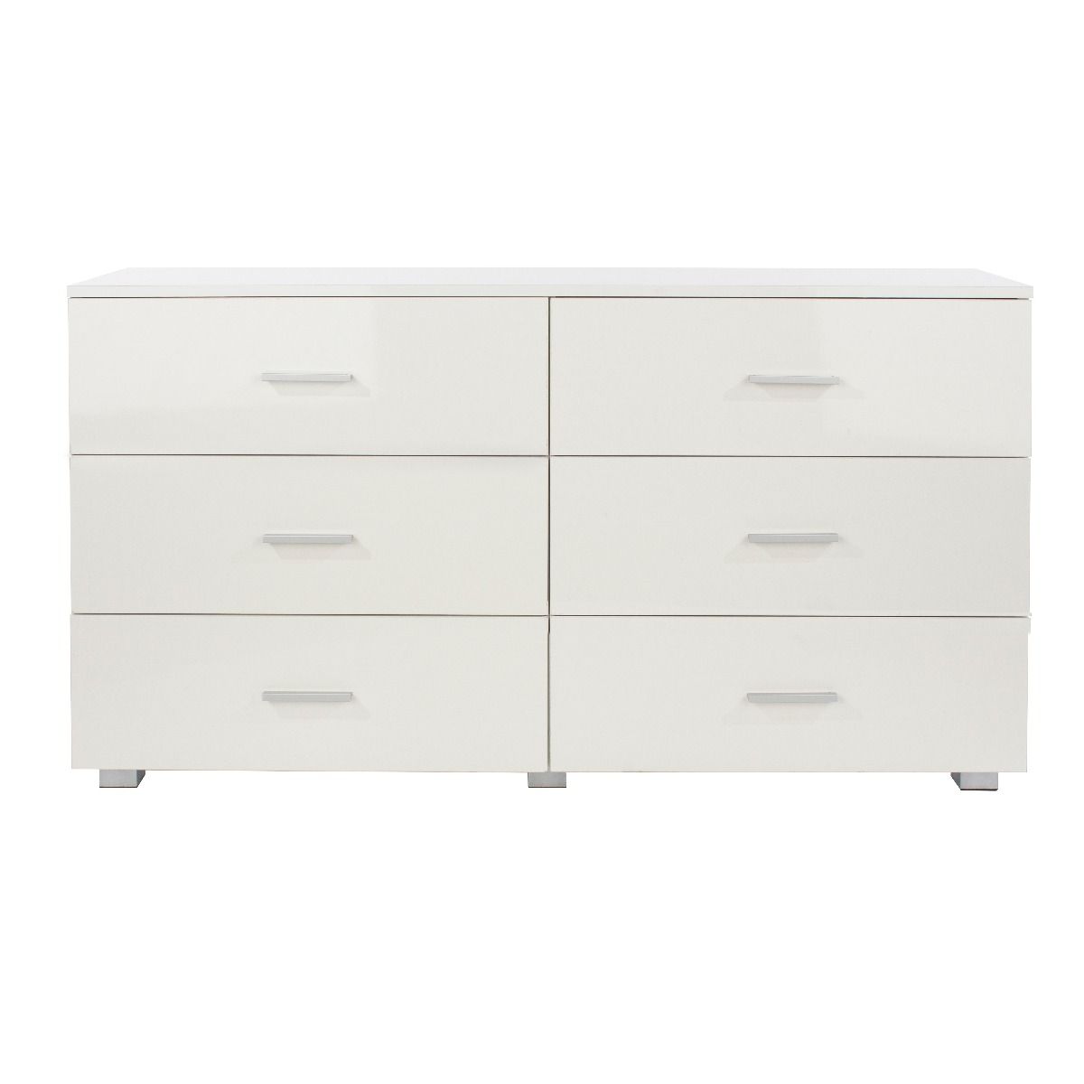 LINTON White Chest of Drawers - Large-sized, 6 Drawers, Double - Colton & Sawyer