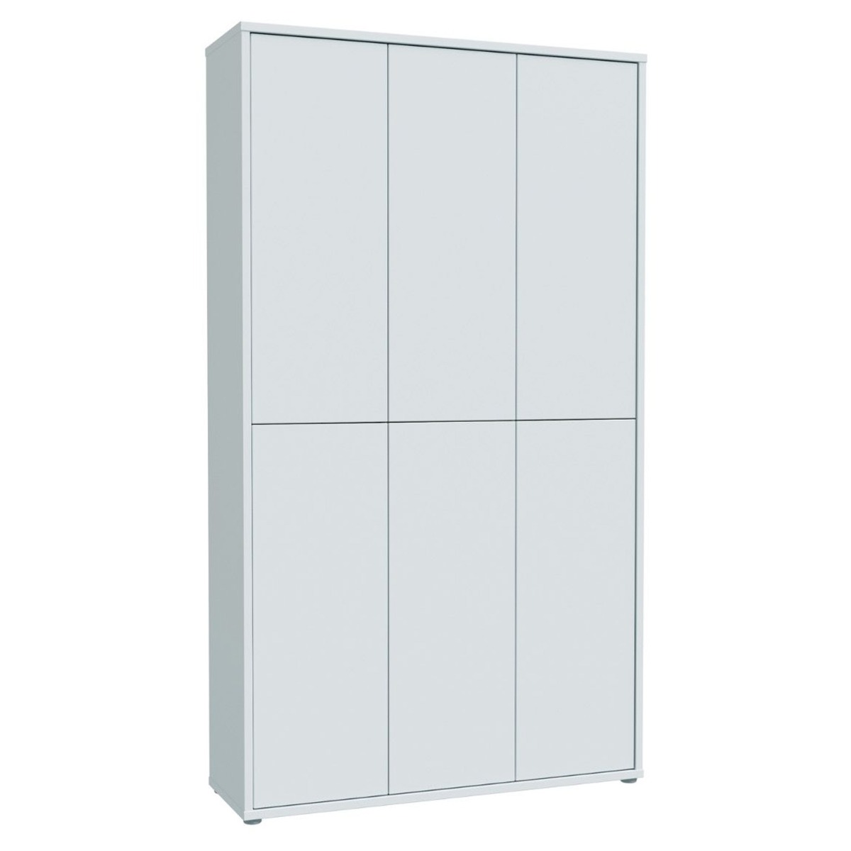SOLARA Tall Shoe Cabinet with 6 Push to Open Doors - Light Grey