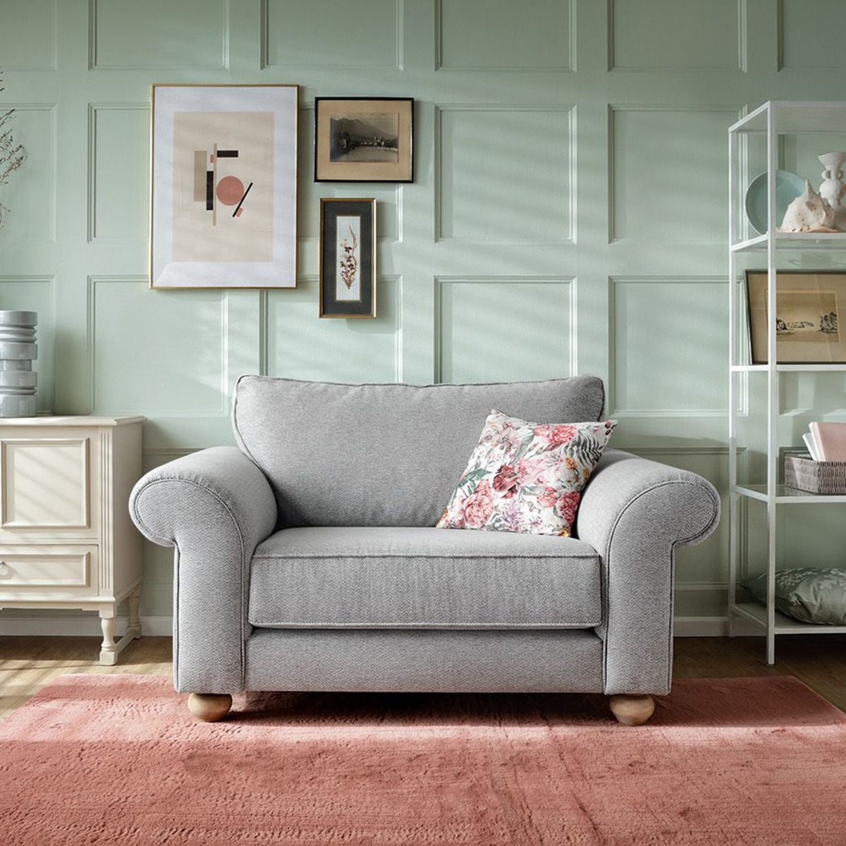 Ingrid Arm Chair - Light Grey - Moonlight Interiors