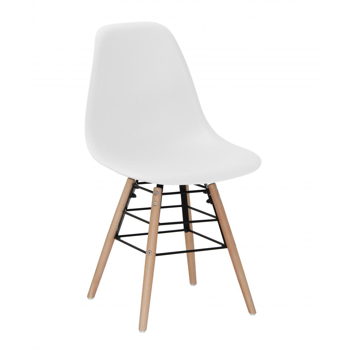 Polastro Plastic Dining Chairs set Vibrant Comfort with Solid Beech Legs 4 piece - White - Sigrid Mills