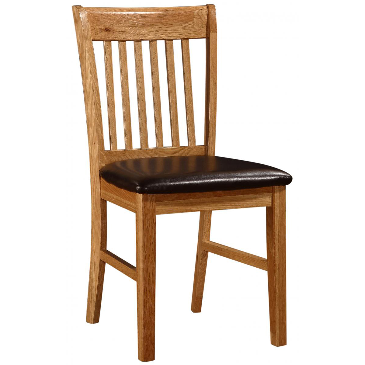 Sylacauga Solid Oak Natural Dining Chairs with PU Comfort Seating - 2 Pack - Sigrid Mills