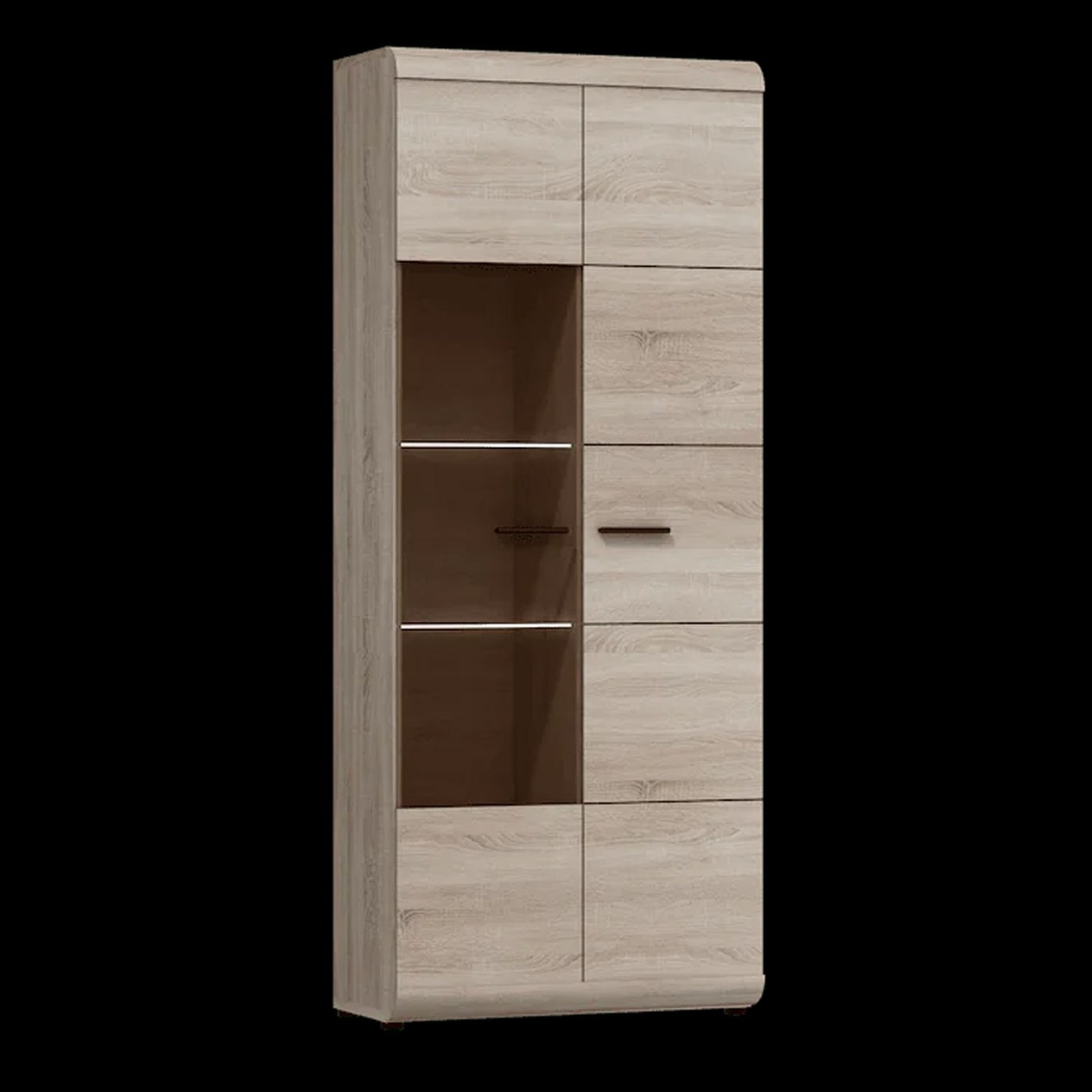 Kaleido Tall Display Cabinet - Oak Sonoma - Art Nest