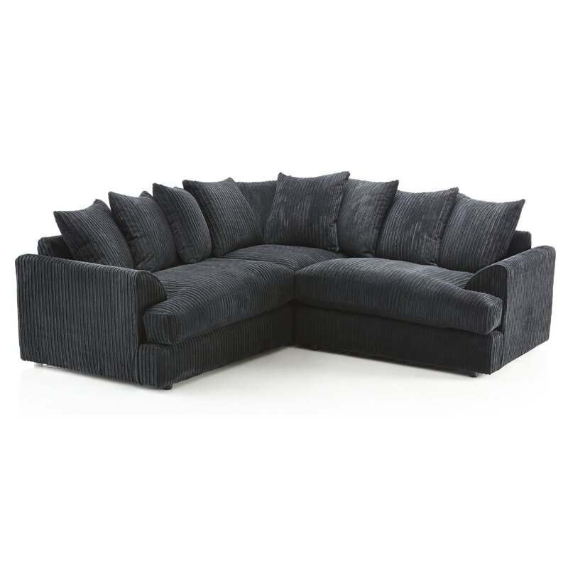 Mercury Ajo Corner Sofa - Black - Interior Masters