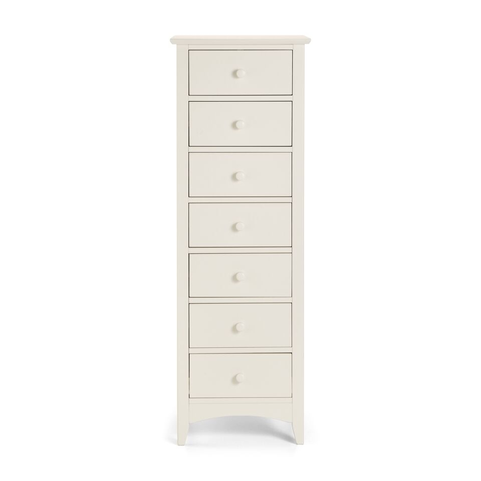 CAMDEN Cream Chest of Drawers - Tallboy, Large-sized, 7 Drawers - JB Collections