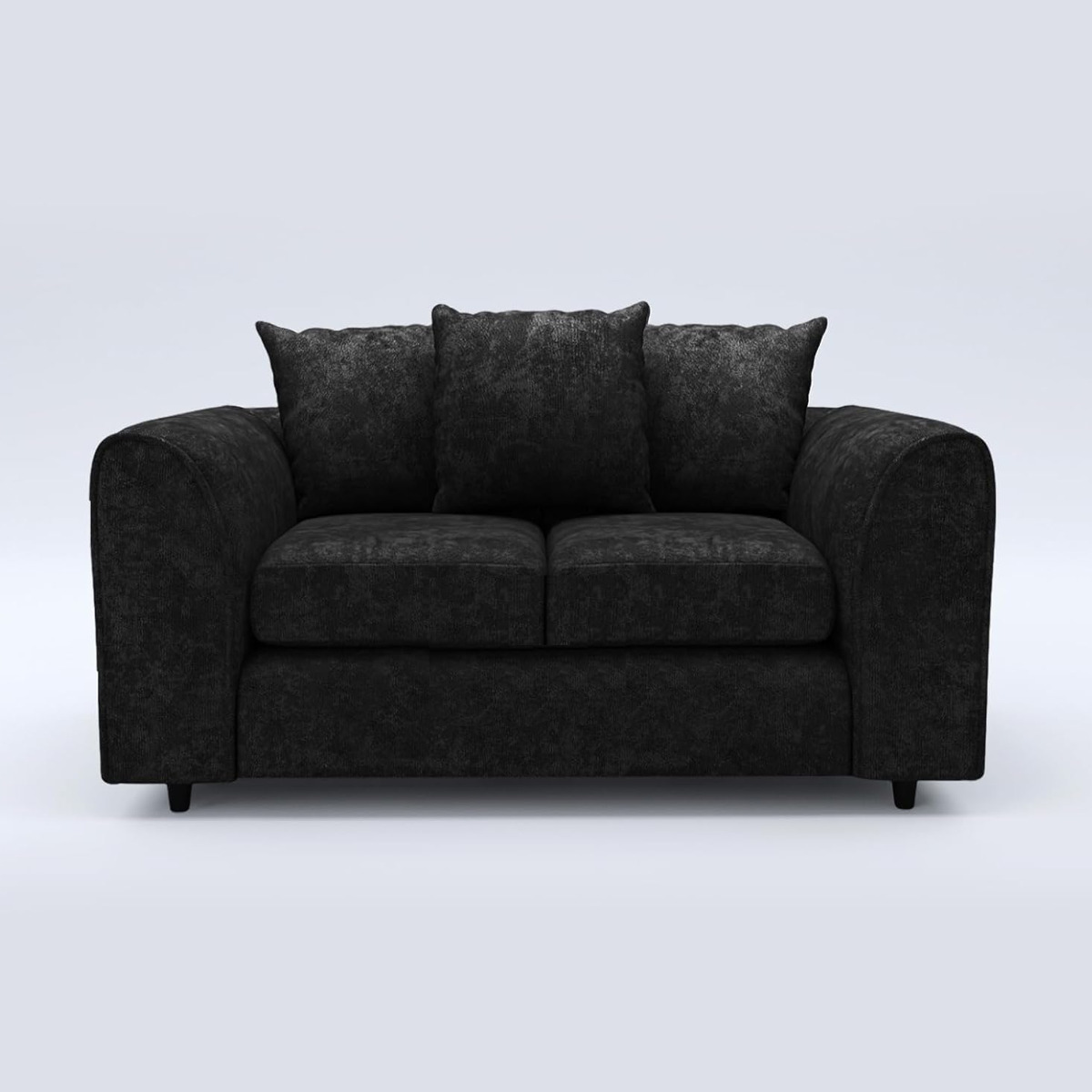 LORVANI Fabric 2 Seater Scatterback Sofa - Black - Home Done