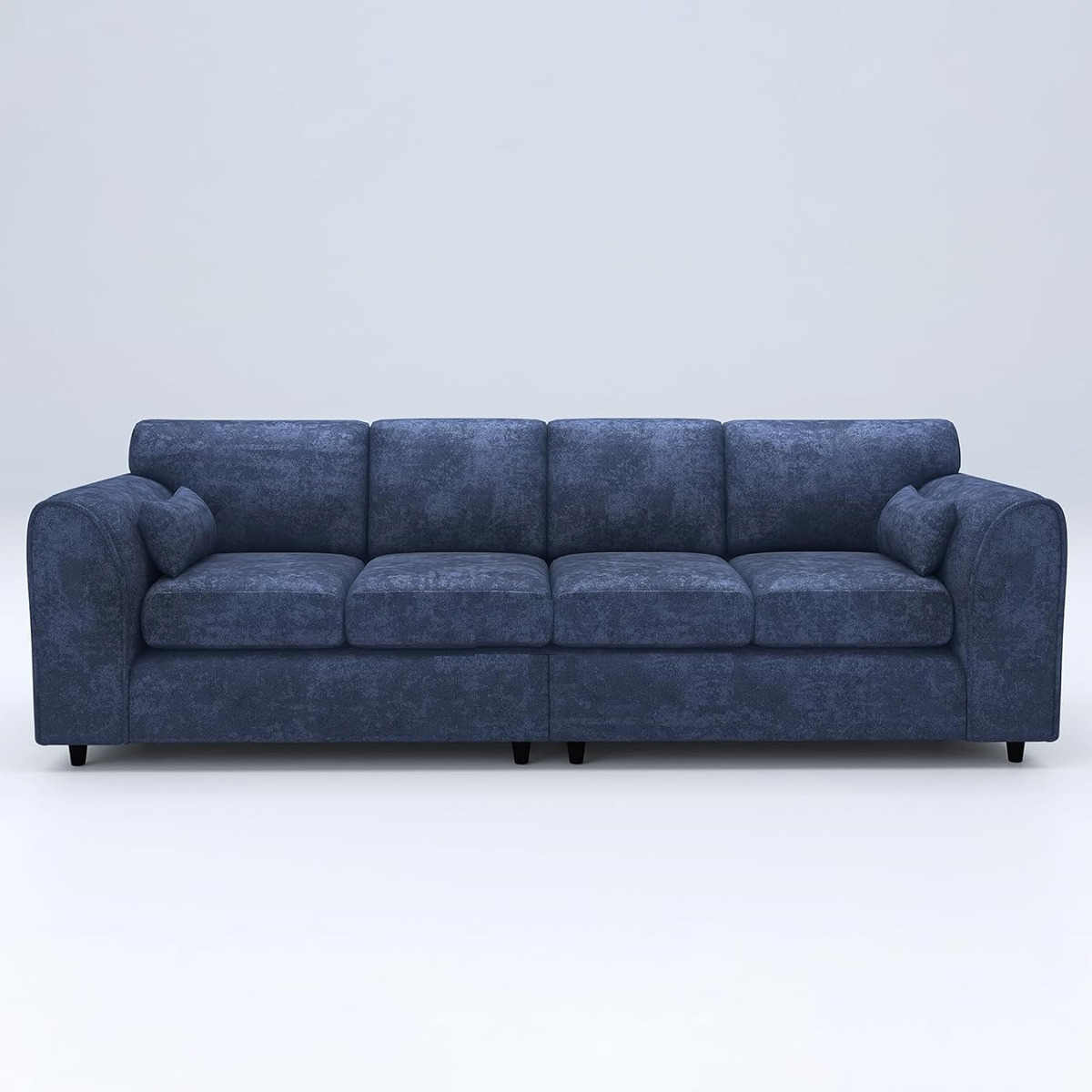 LORVANI Fabric 4 Seater Fullback Sofa - Midnight Blue - Home Done