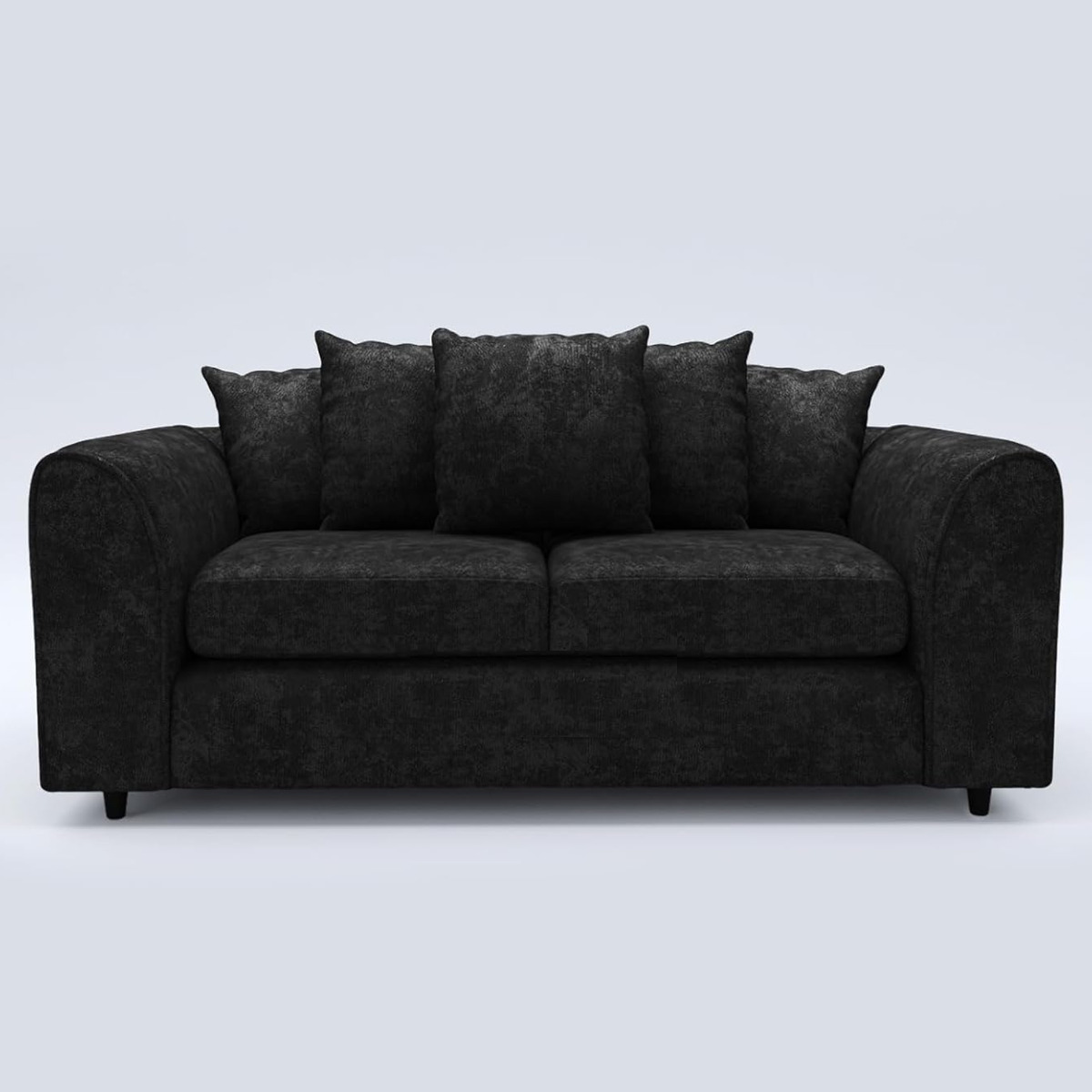 LORVANI Fabric 3 Seater Scatterback Sofa - Black - Home Done