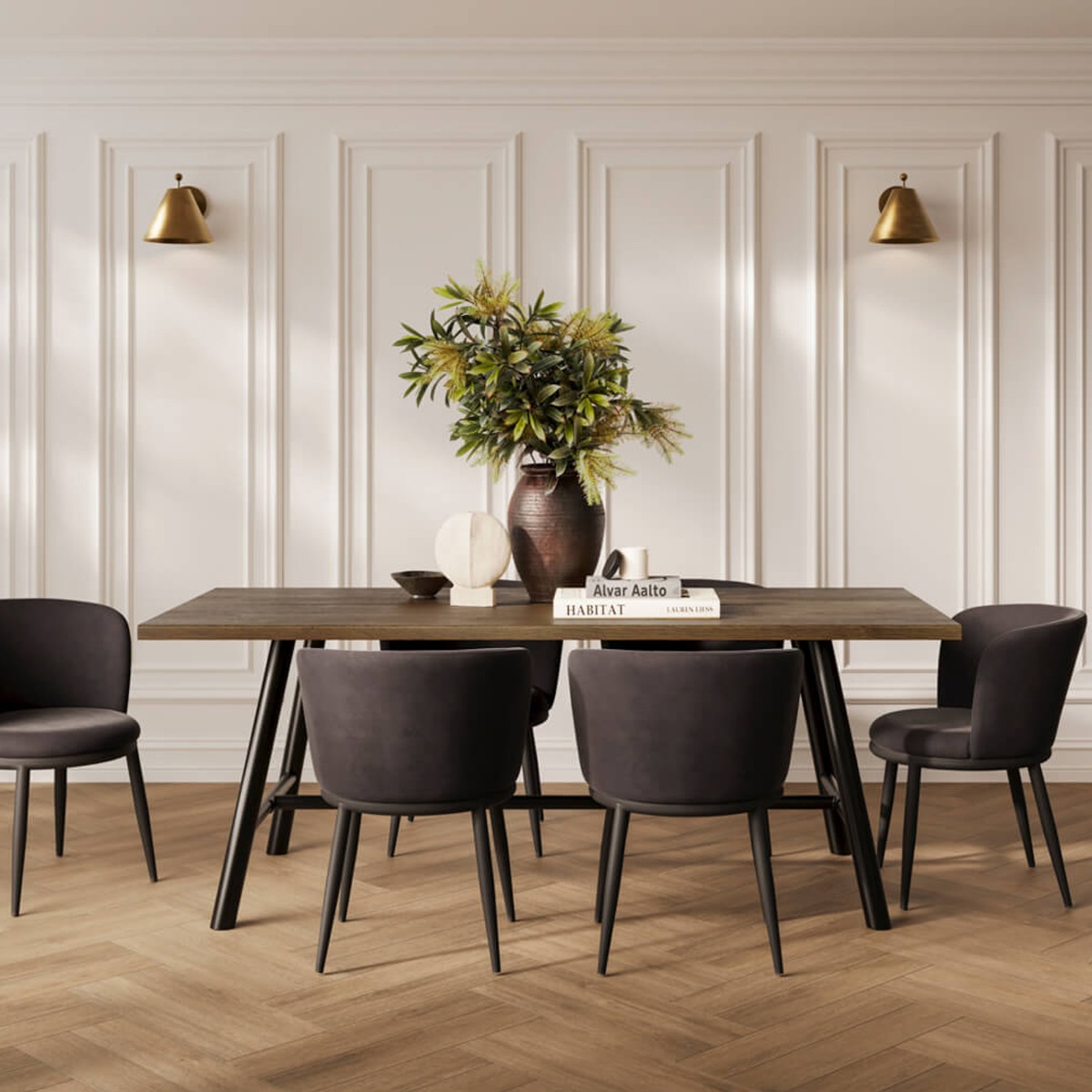 LUCIEN Wooden Dining Table - Coffee - Leeds Plywood