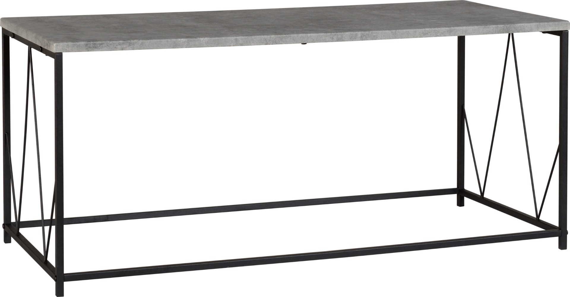 Athens Rectangular Coffee Table - Concrete Effect Black - Budget Deals