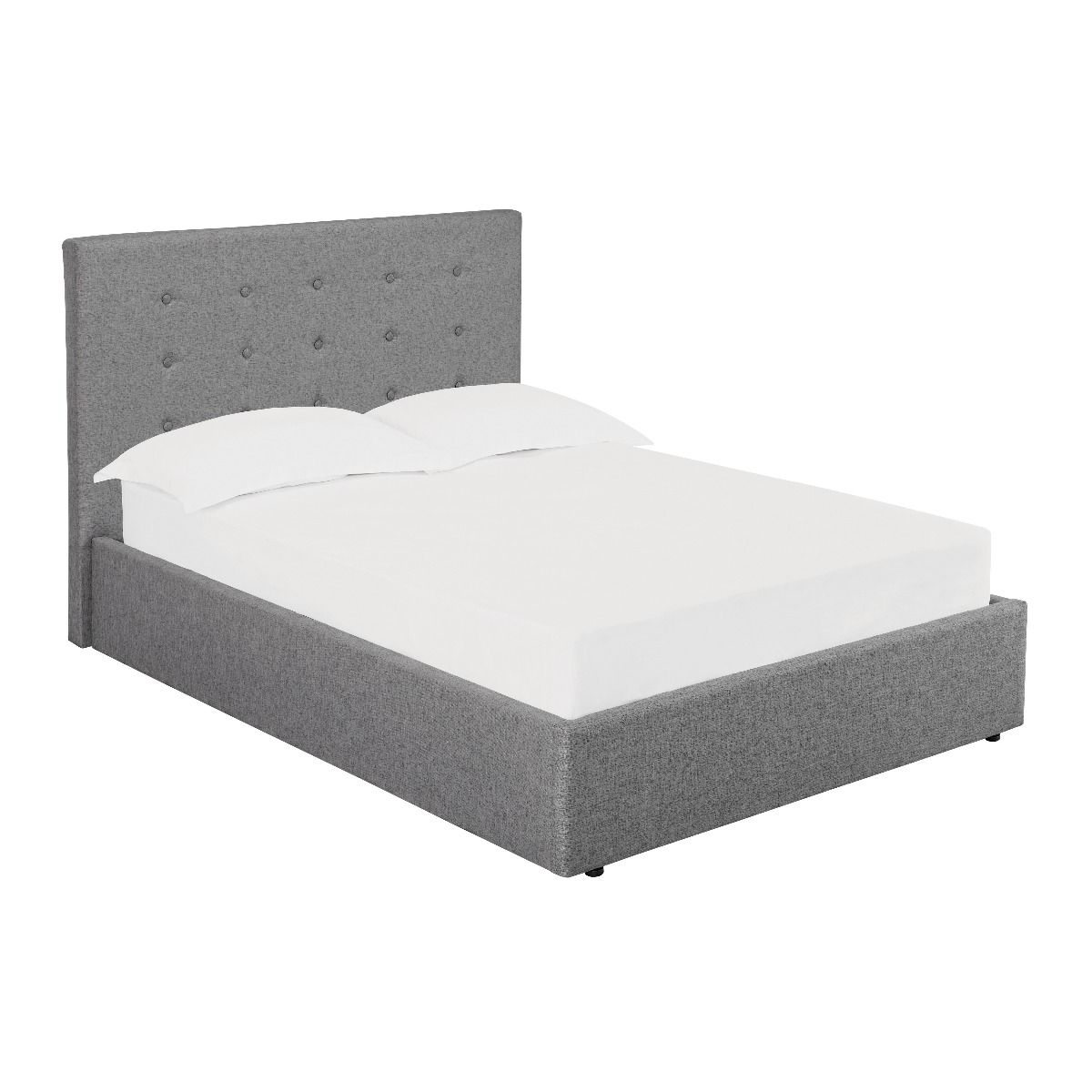 Lucca Plus Classic Linen Fabric Ottoman Bed Kingsize 5ft - Grey - Leeds Plywood